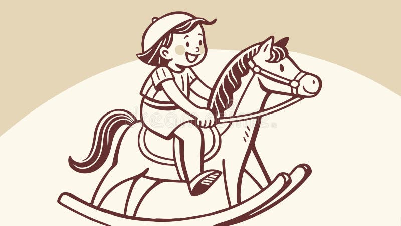 How to Draw a Kid Playing With Toy Horses