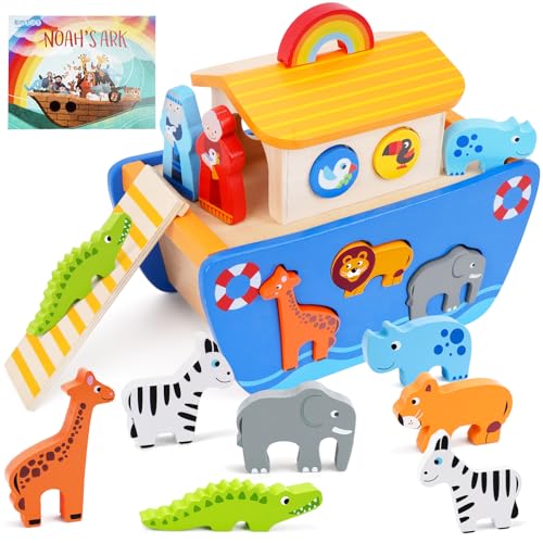 Wooden Noah'S Ark Toy Set
