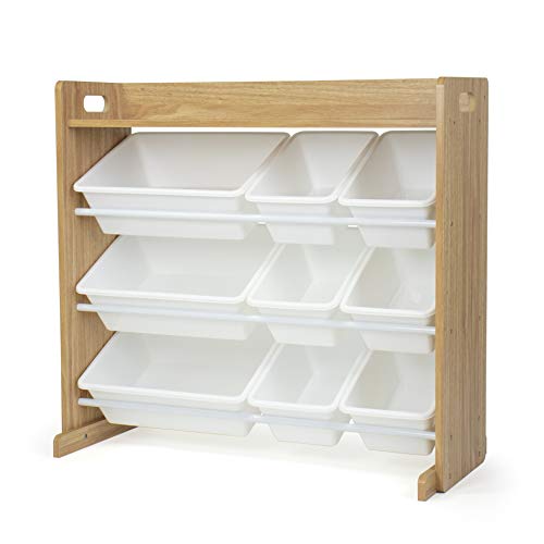 Wooden Toy Organizer With Bins